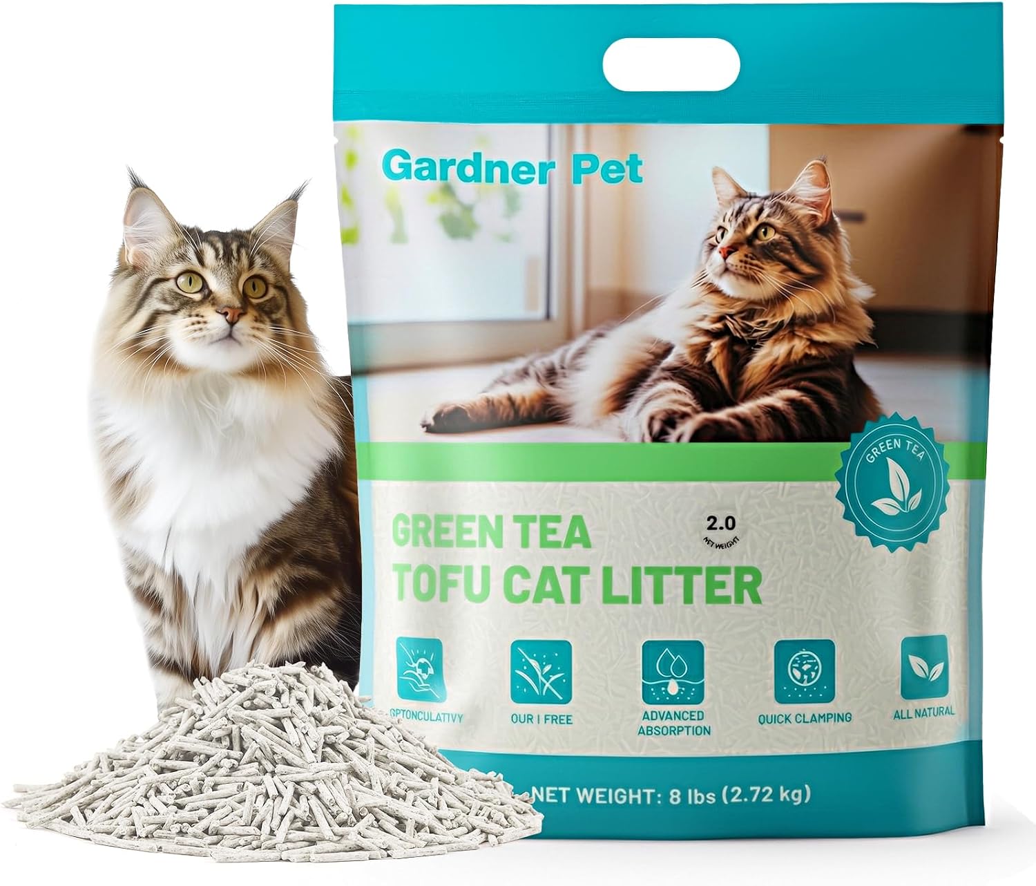 Tofu cat litter with green tea extract,natural cat litter