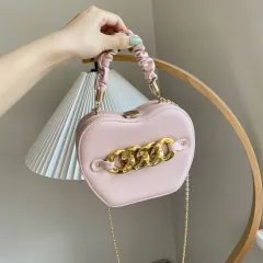 Women's Fashion Chain Messenger Bag Western Style Portable Shoulder - Pink - View 1