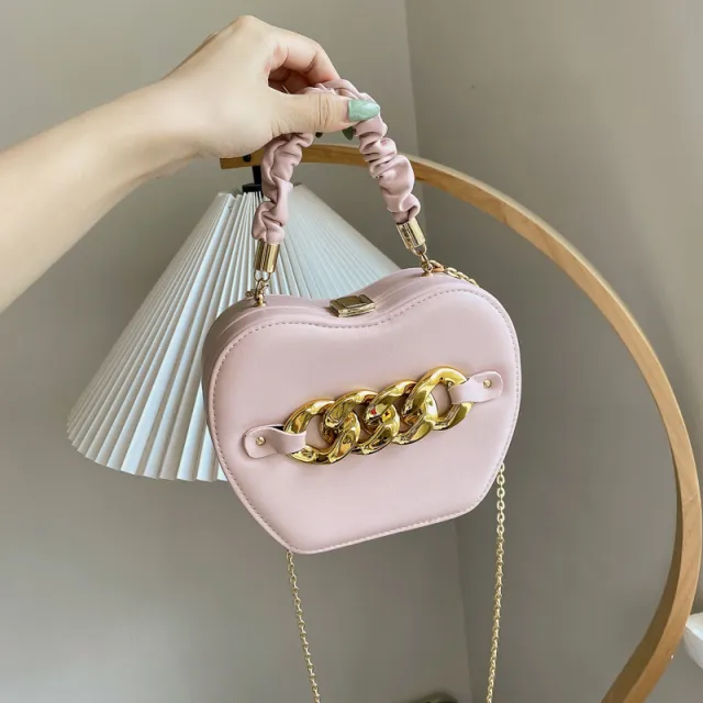 Women's Fashion Chain Messenger Bag Western Style Portable Shoulder Pink - Shop at LoveMi