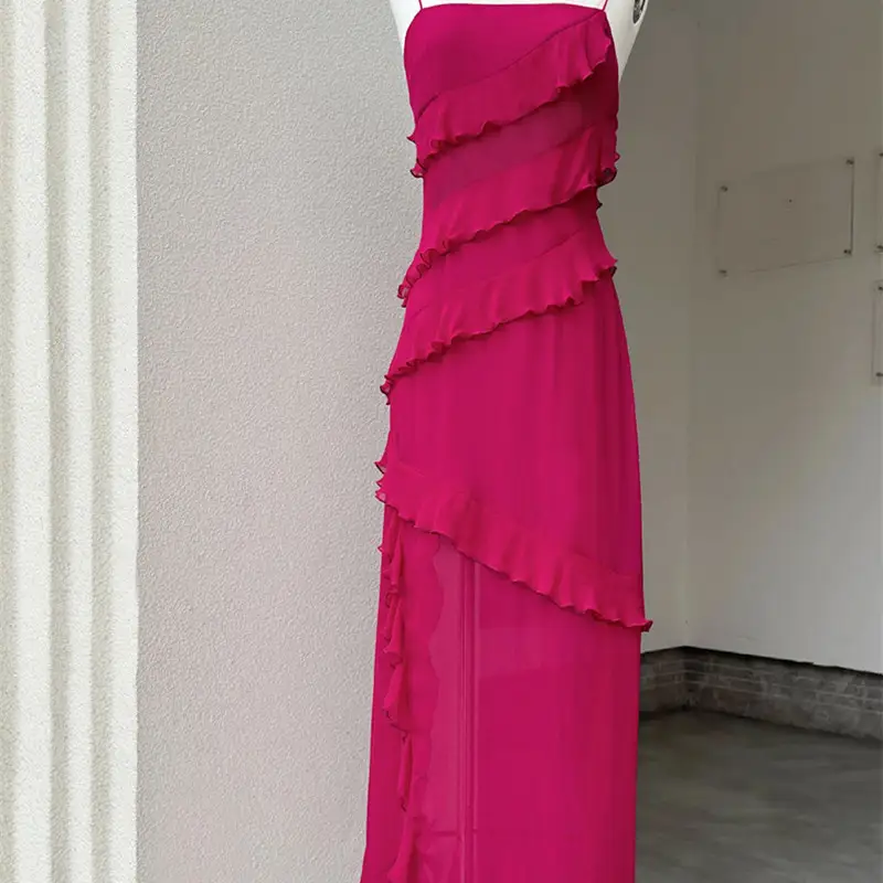 Rose Red Strap Fashion Dress