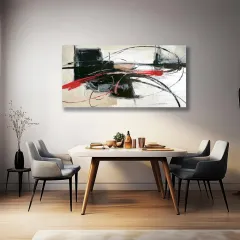 Handmade Oil Painting Canvas Wall Art Decoration Abstract Lines For Home Living Room Decor Rolled Frameless Unstretched Painting - Without Inner Frame - View 1