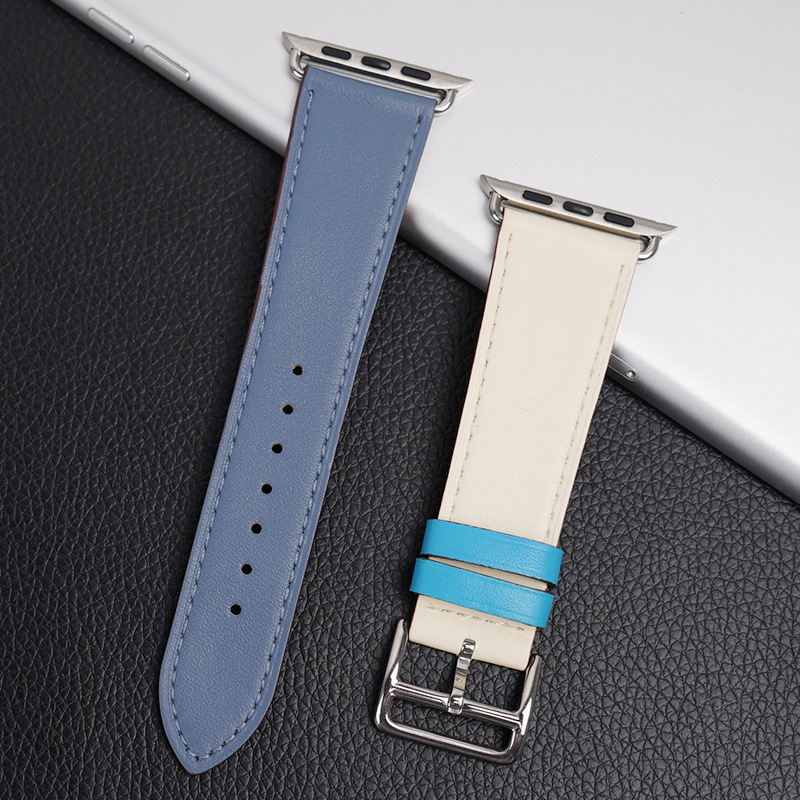 Fashion Leather Two Tone Simple  Watch Band