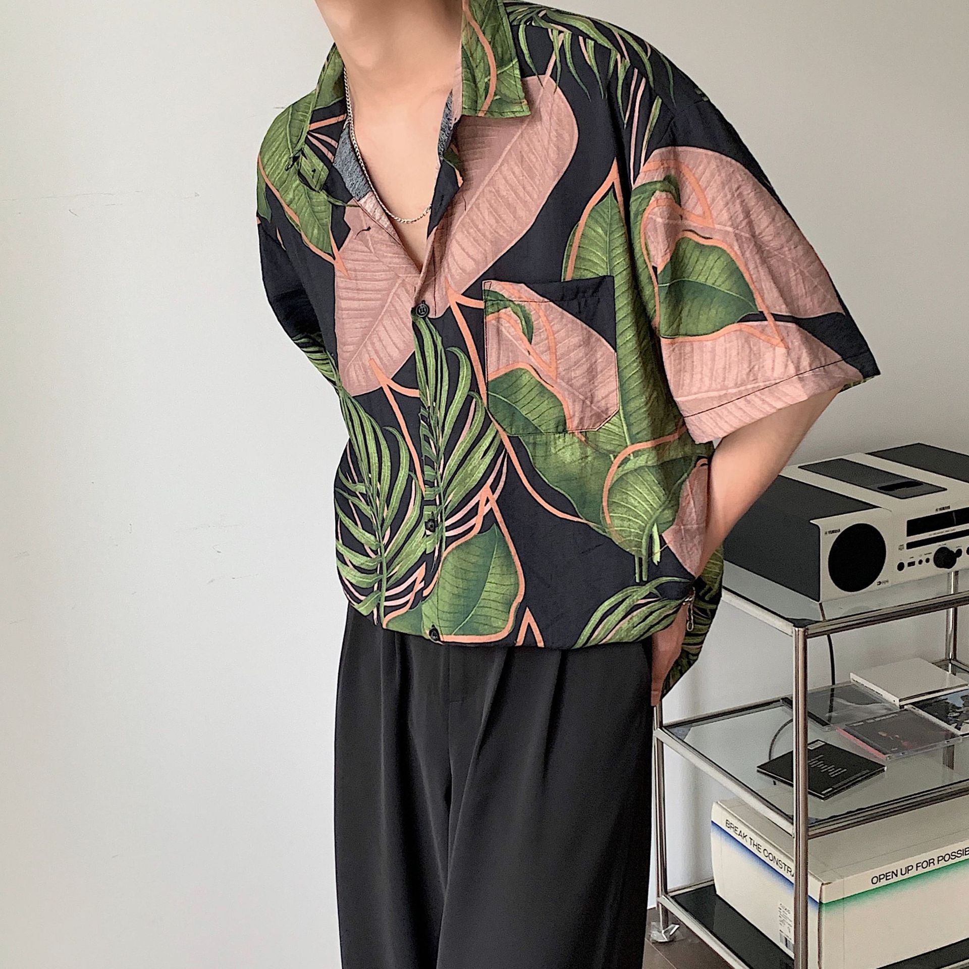 Title 4, Heren Lazy Korean Style Beach Shirt, losvallend...