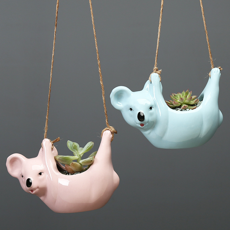 Title 4, Cartoon animal koala hanging basket flower pot