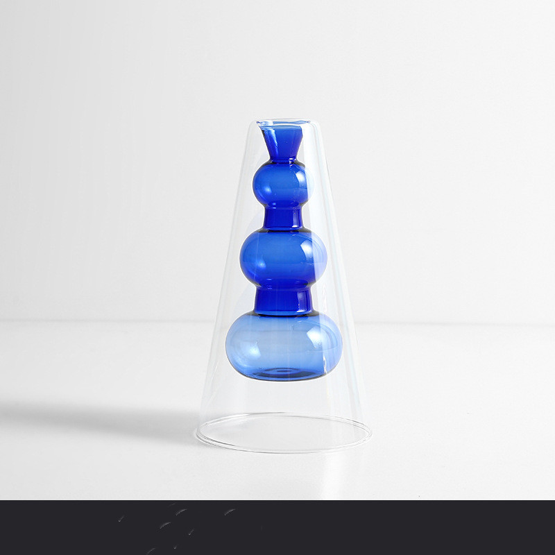 Home Decoration Accessories Nordic Ins Colourful Glass Transparent Vase Living R - Picture 8 of 12
