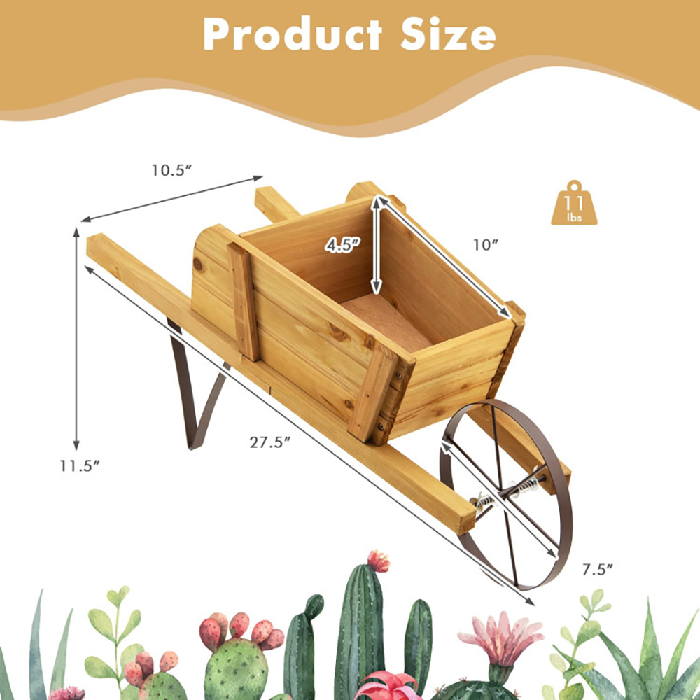 Wooden Wagon Planter with Accessories, picture 3 of 3