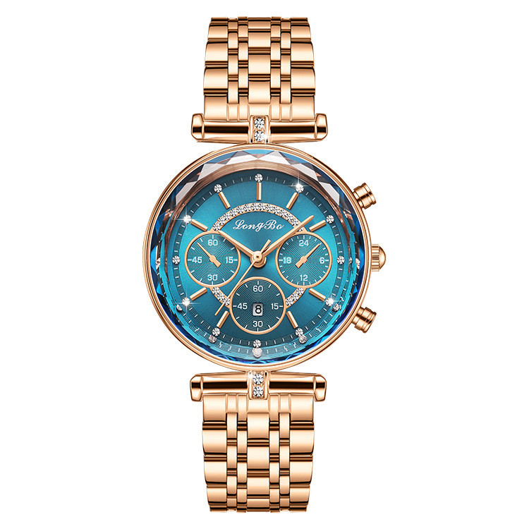 Waterproof Casual Three-eye Women's Watch