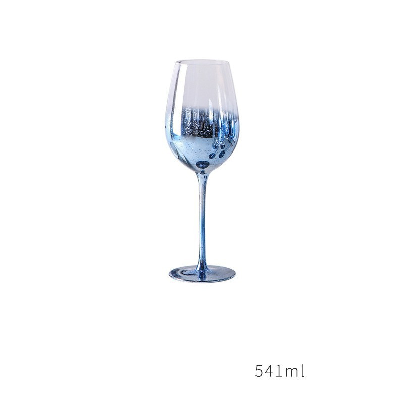 Blue starry red wine glass