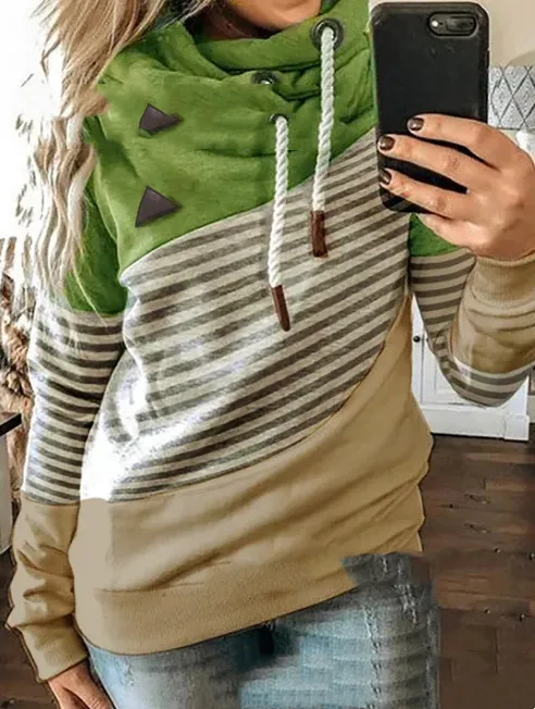Cardigan Solid Color Long Cotton European And American Temperament Commuter Sweater Stitching Stripes 2Xl - Shop at LoveMi