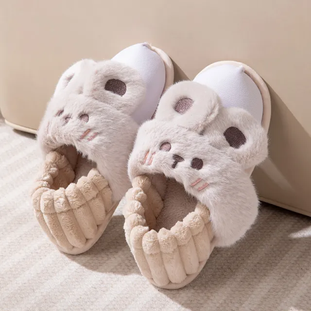 Removable Cotton Lovely Slippers In Winter Grey - Shop at LoveMi