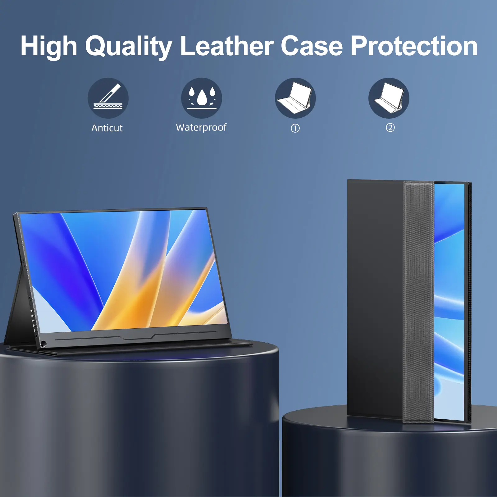 UPERFECT 15.6 Inch HDR IPS Portable Monitor, 1080P FHD USB-C HDMI, Dual Speaker Travel Screen, VESA Compatible, For Laptop PC Phone