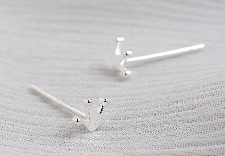 Lovely Mini Crown S925 Sterling Silver Stud Earrings