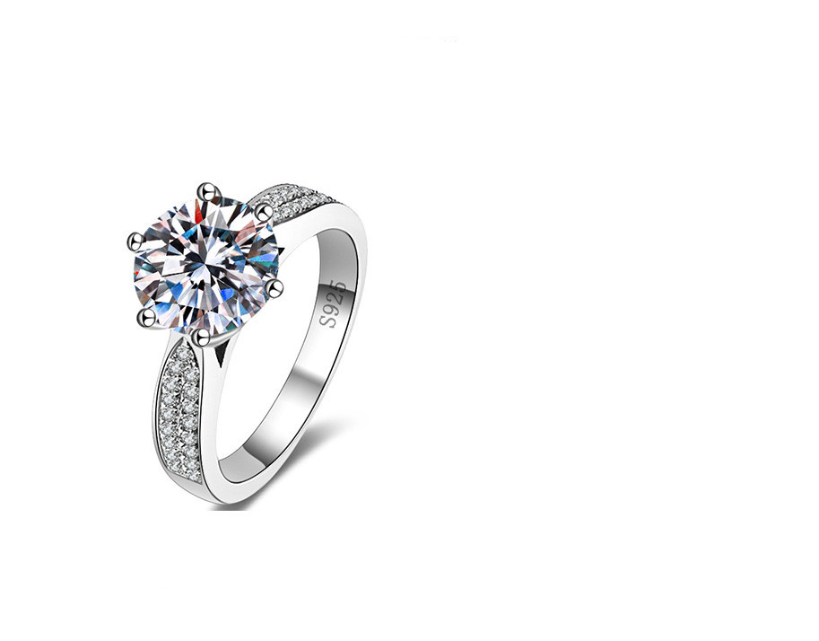 Title 2, Halve Wereld Moissanite Steen Carat Ring. Schit...