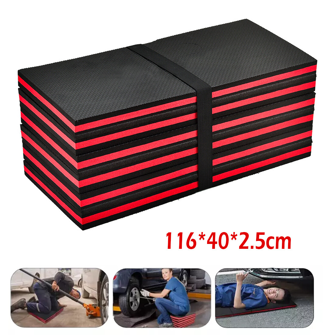 3in1 Mechanics Mat Large Folding Garage Kneeling Laying Foam Work 25mm Thick — image 3