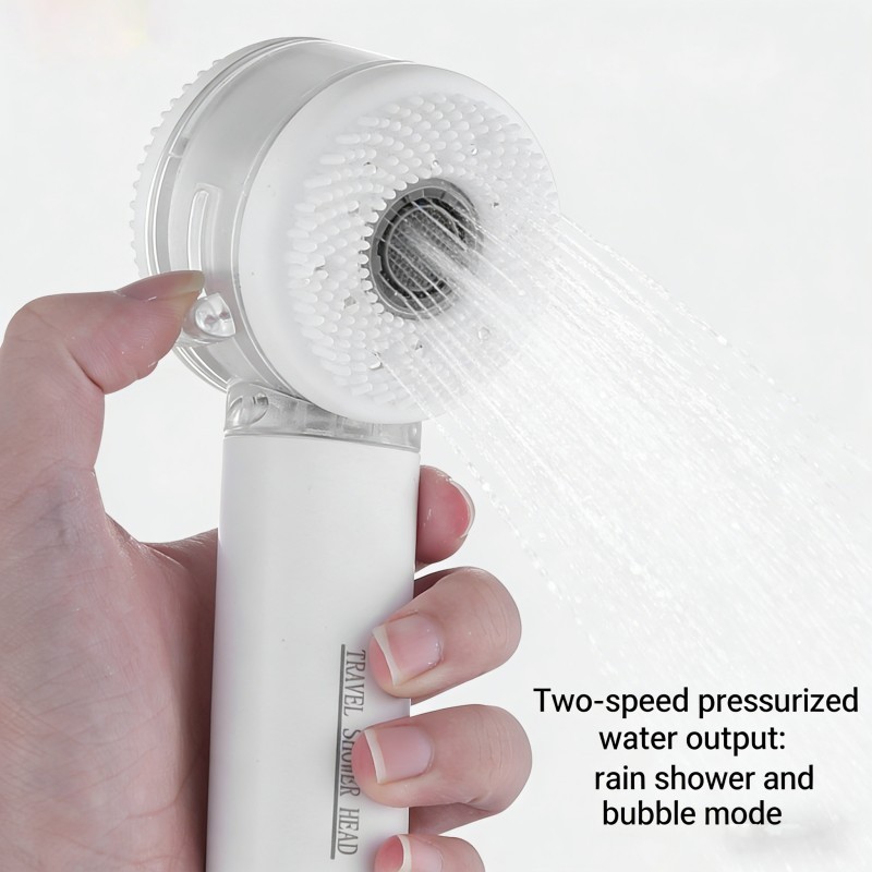 High Pressure Handheld Shower Head With Spa Massage Brush 2 Spray Modes Rain — image 7