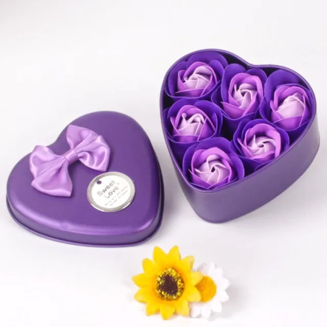 Creative Gift Simulation 6 Rose Soap Flowers Purple - Shop at LoveMi