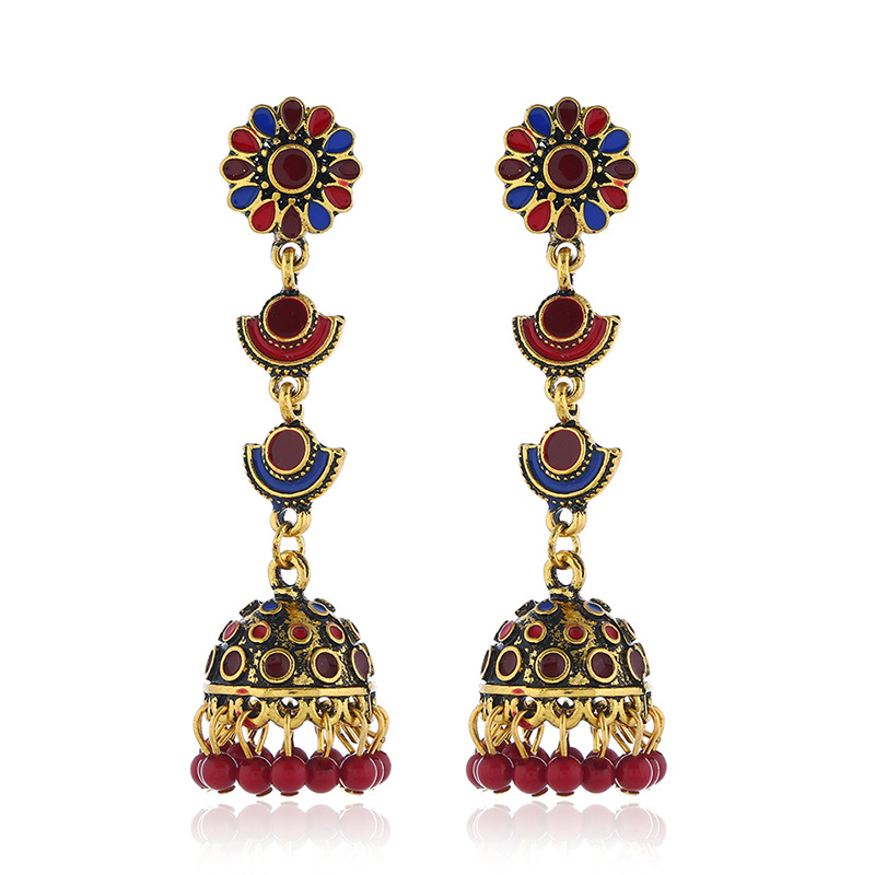 Boho Style Shell Coral Multi-layer Earrings Retro Port Style Exaggerated Earrings