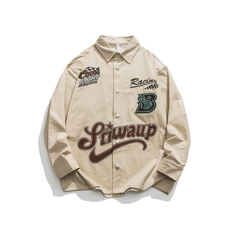 Racing Elements Heavy Work Embroidered Shirt Men's Ins