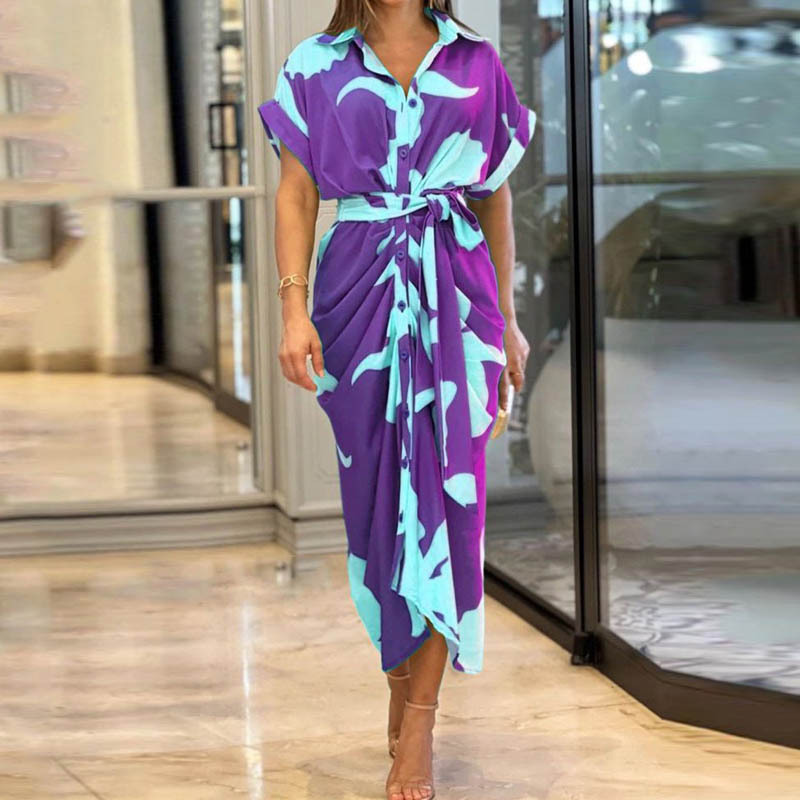 New Short Sleeve Shirt Dress