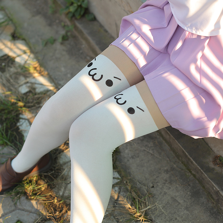 Title 4, Japanese cute kaomoji fake thigh socks