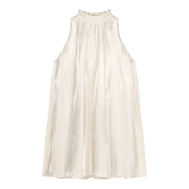 Women's Summer French Sweet Girl Loose Sleeveless Halter Dress Champagne - Shop at LoveMi