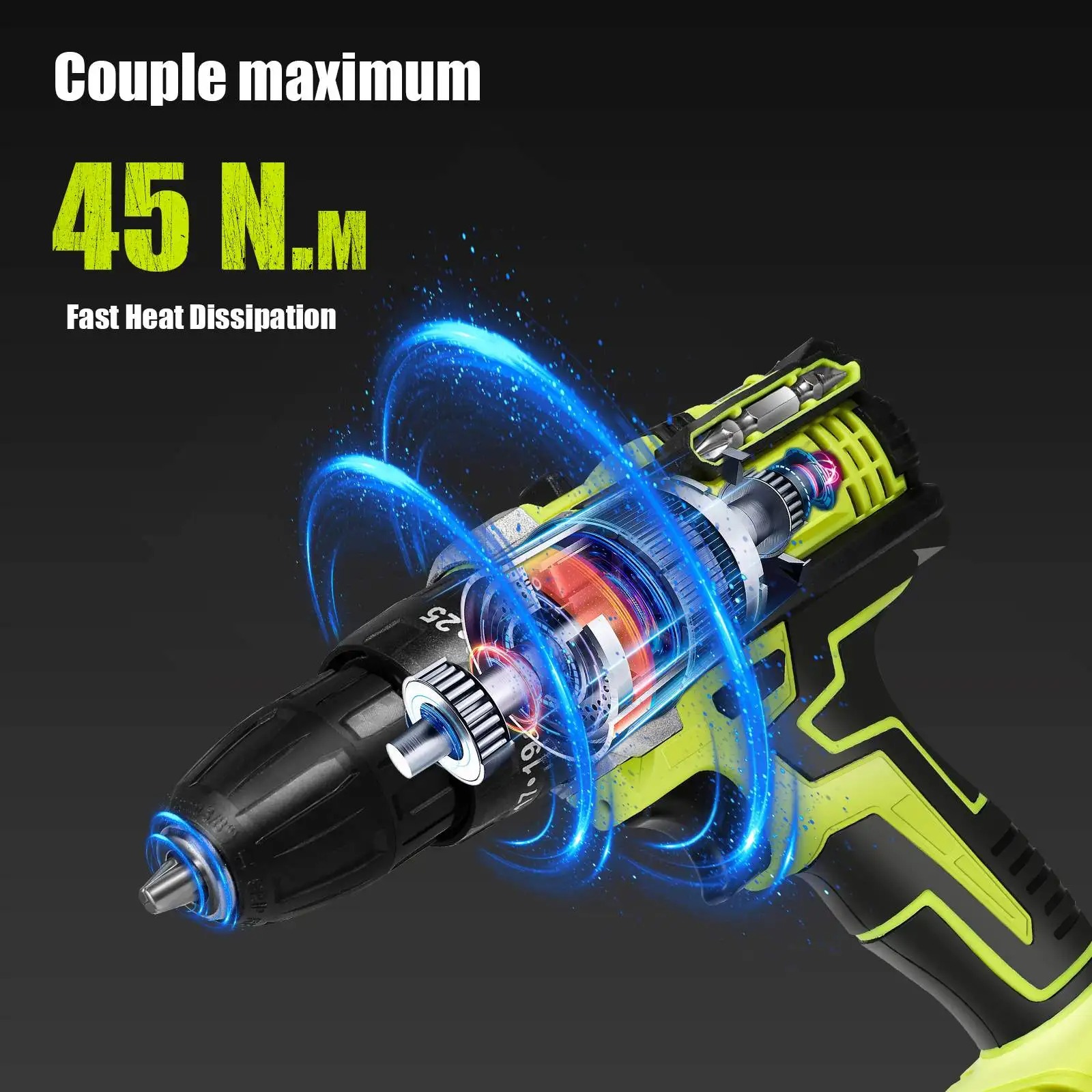 21V Battery Impact Drill Electric Screwdriver Electric Hammer Drill Mini Wireless Hand Drill Lithium-Ion Battery Power Tools