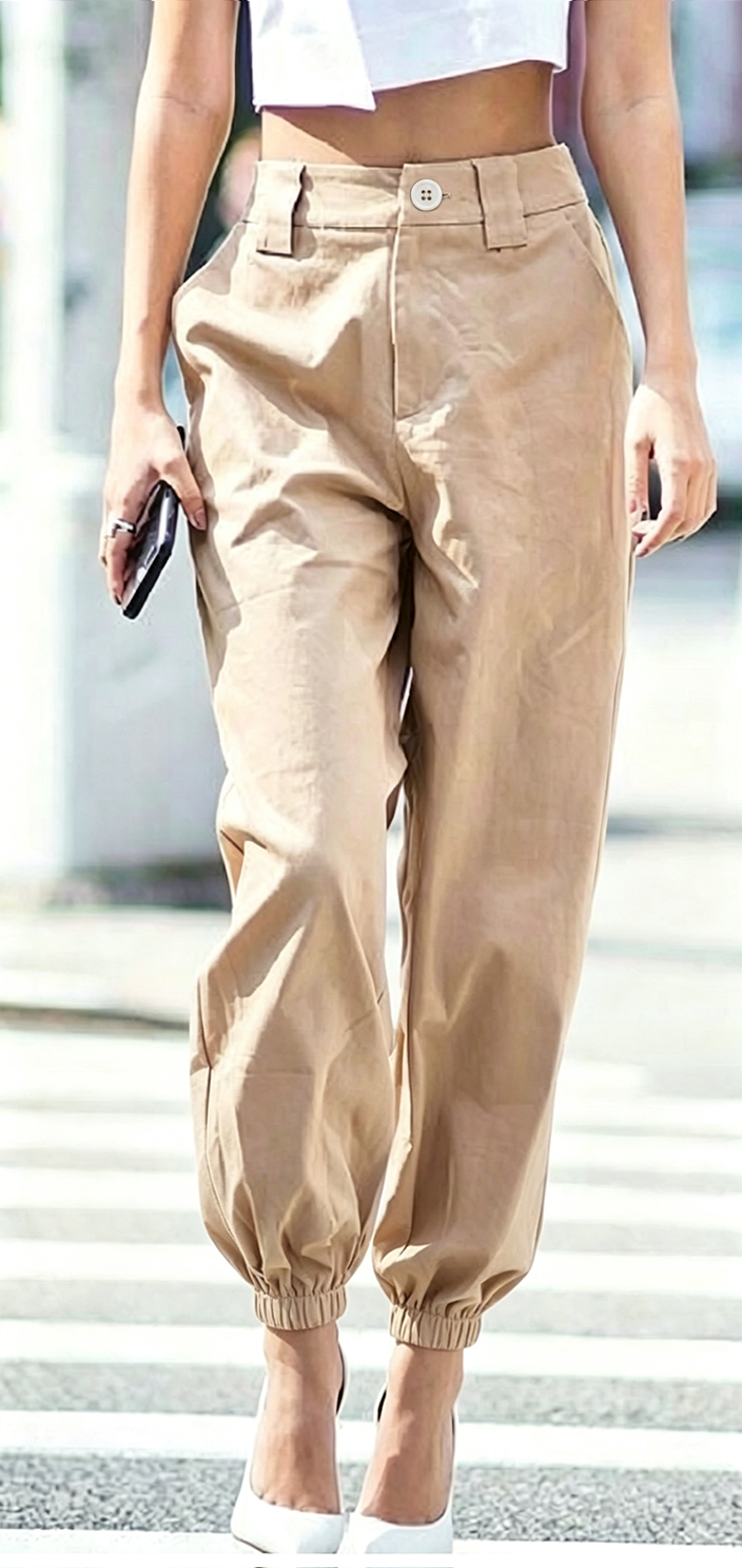 Women's High Waist Parachute Jogger Pants