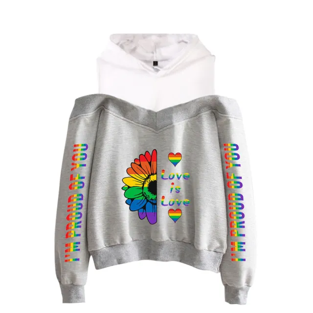 New Sexy Off the shoulder Hoodie For Women 3Grey - Shop at LoveMi