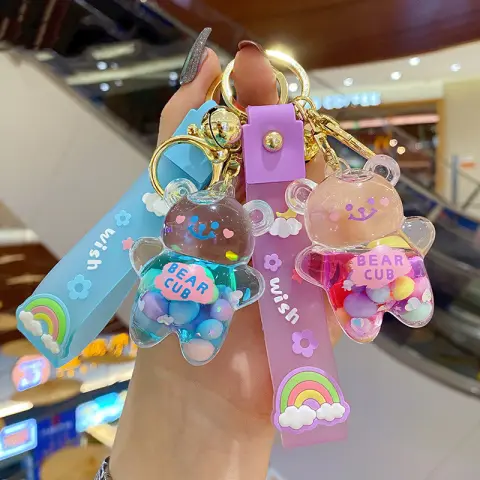 Liquid Into the Oil Bear Keychain Car Doll Bag