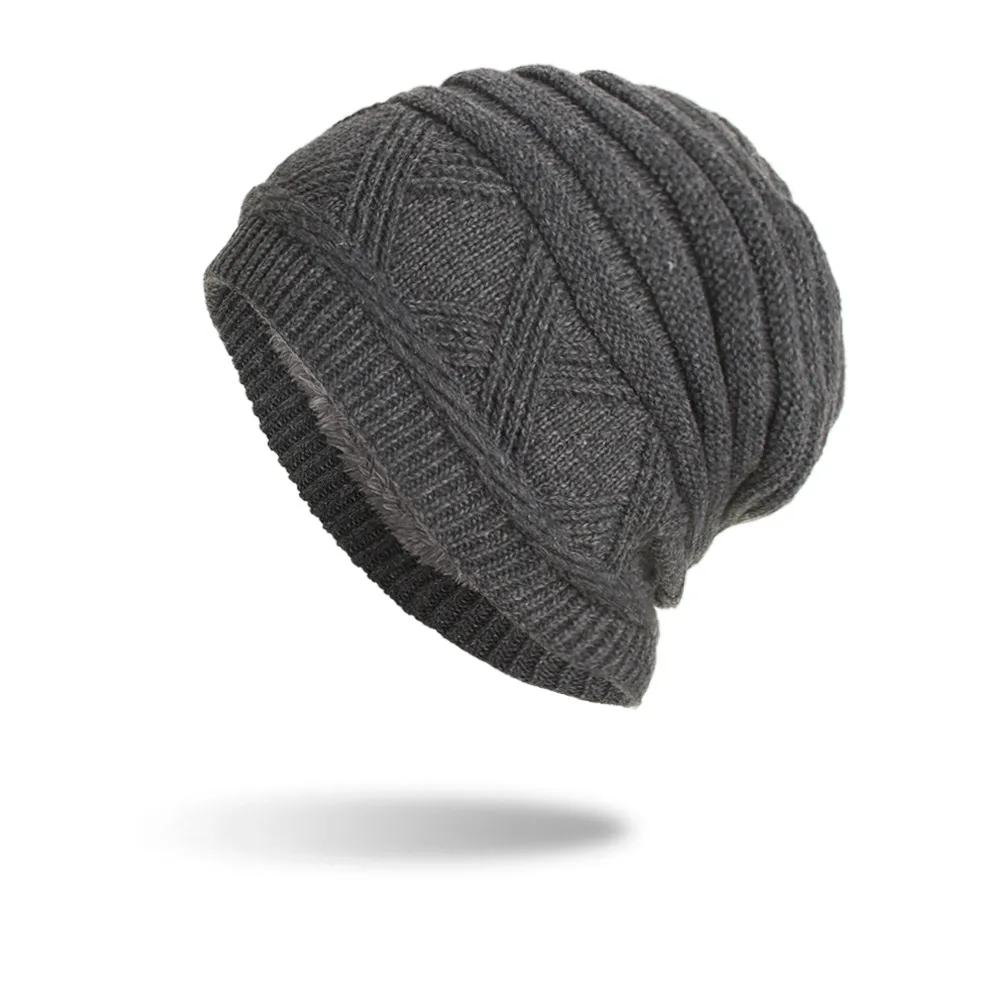 Horizontal Thermal Pullover Hat Knitted Wool