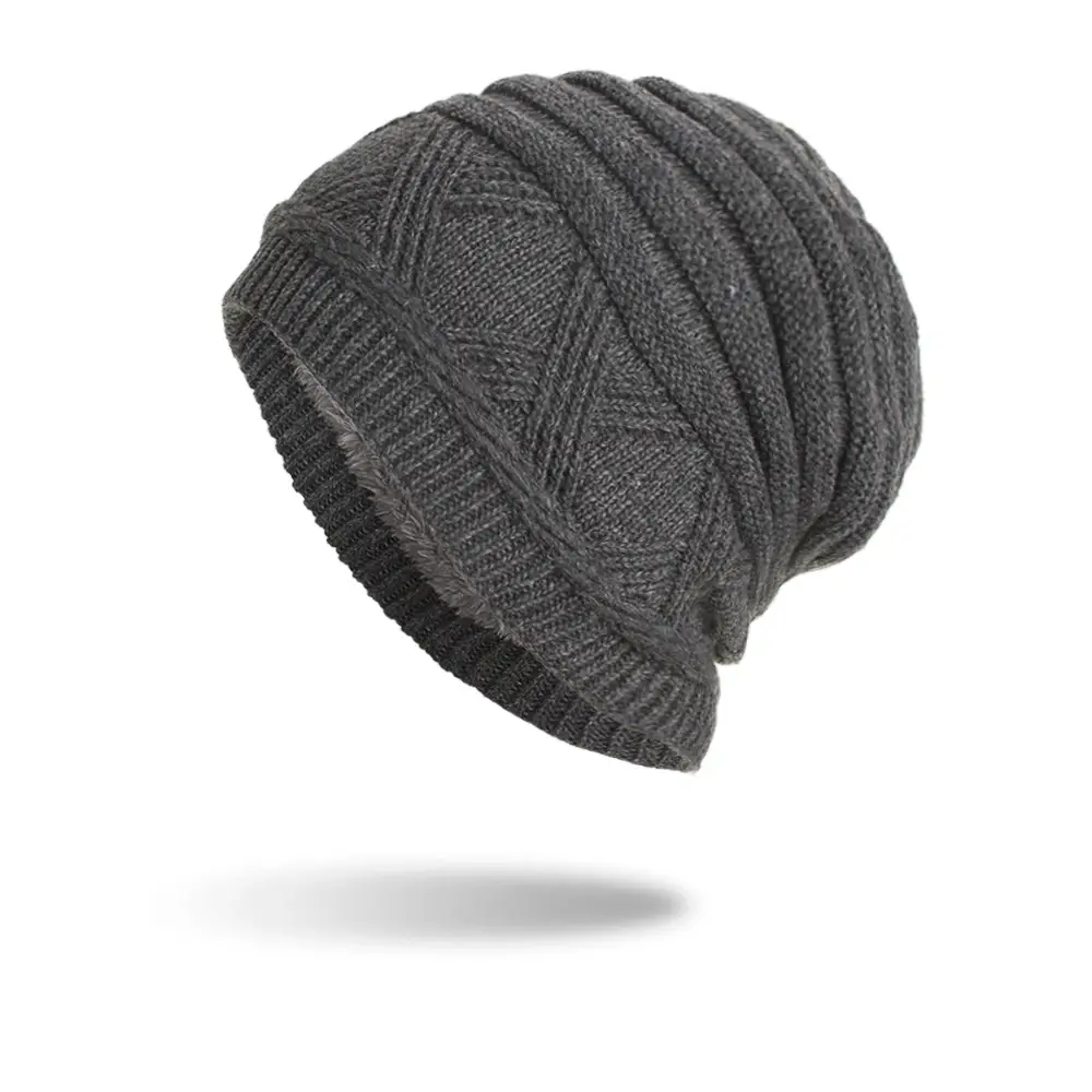 Horizontal Thermal Pullover Hat Knitted Wool