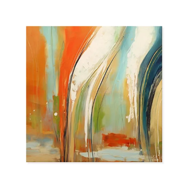 Handmade Oil Painting Canvas Wall Art Decoration Modern Orange Abstract Square Home Dining Room Bedroom Decor Rolled Frameless Unstretched Painting... Without Inner Frame - Shop at LoveMi
