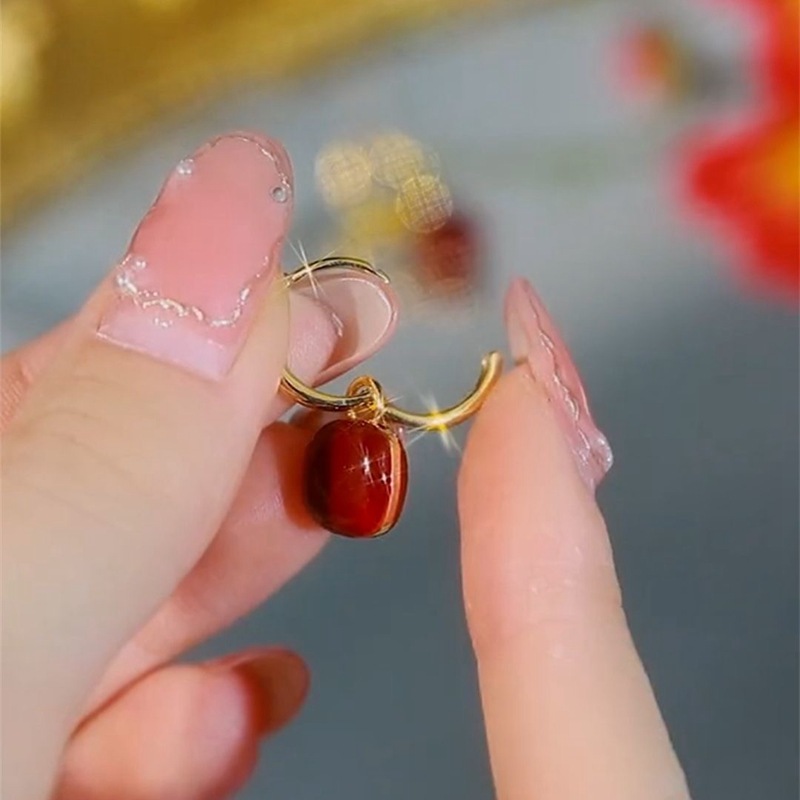 Title 3, Trendy Red Square Fortune Earrings Graceful And...