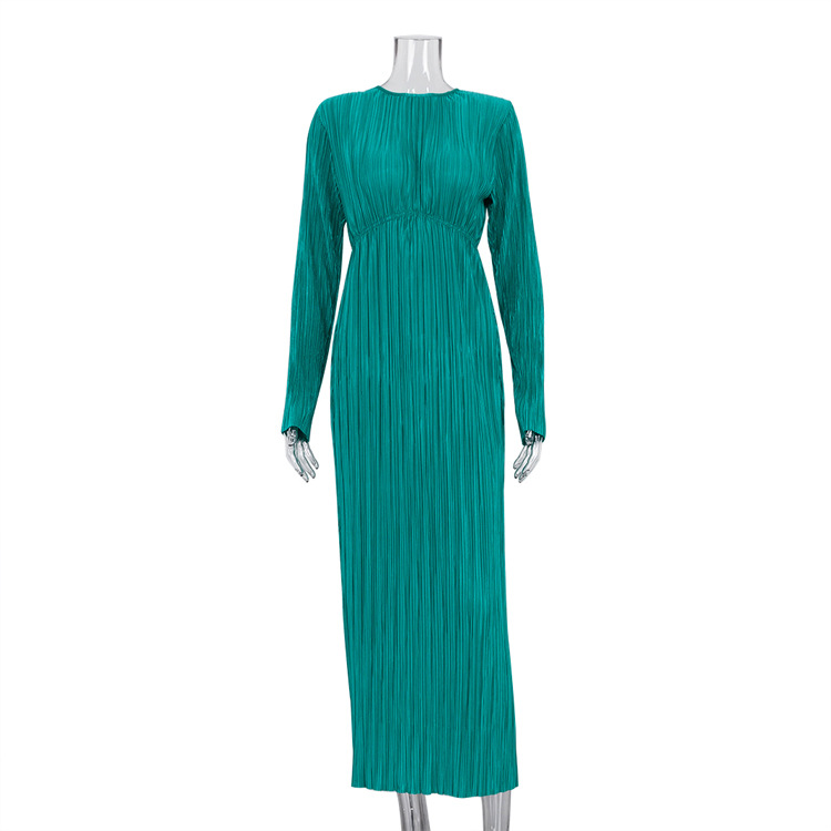 European And American Long Skirt Round Neck High Waist Sexy