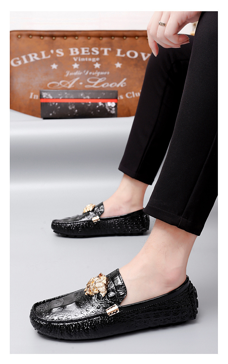 Title 4, Leather Shoes Pattern A with Foot Pedal, Casual...