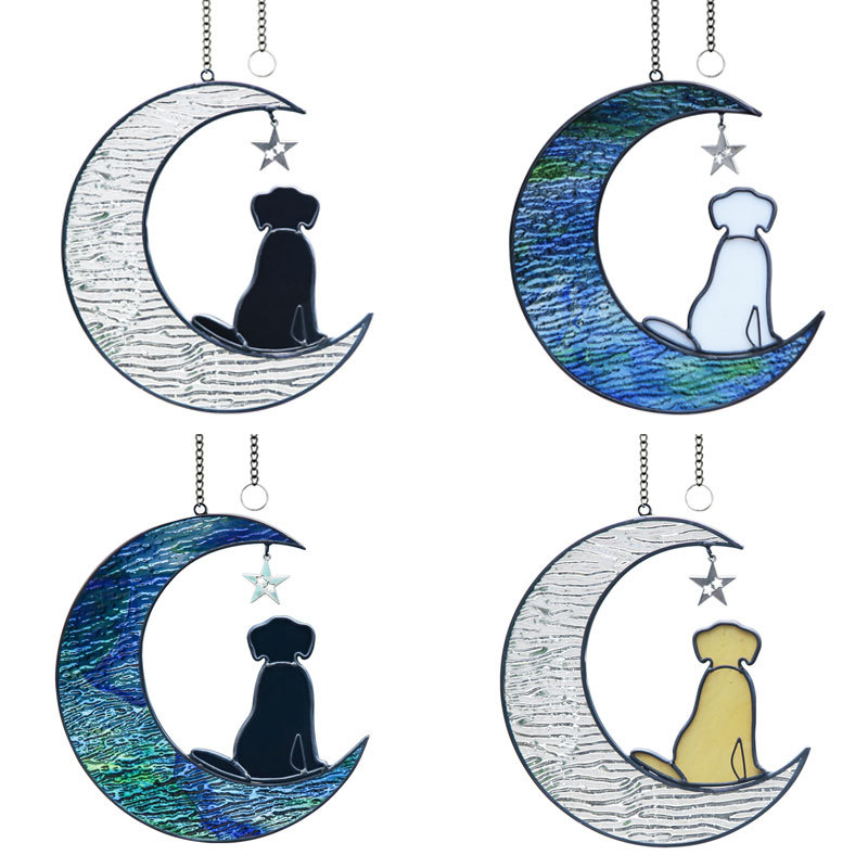 Title 4, Moon XINGX Dog Creative Color Water-wave Glass ...