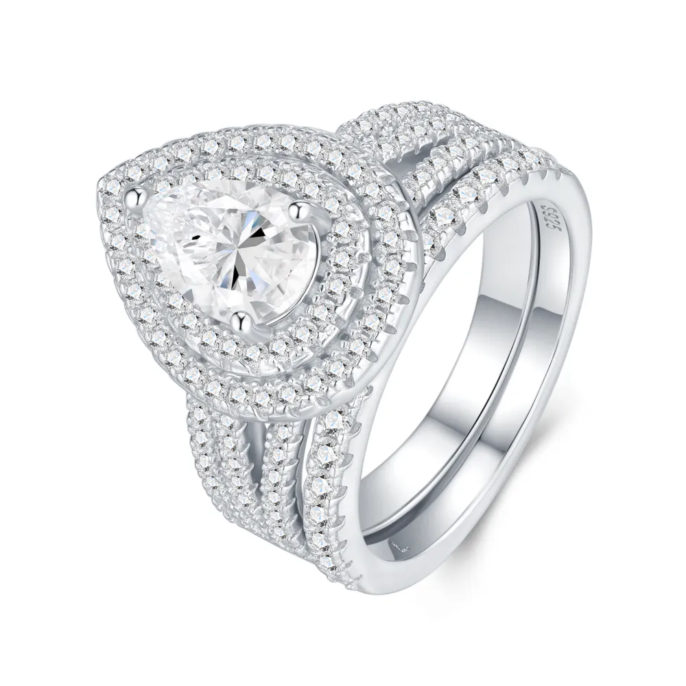 Engraved With Top-quality Moissanite, This Luxurious And Fashionable Minimalist Jewelry Set Features Exquisite Silver Accessories For Ladies. Made Of S925 Silver With Electroplated Platinum.