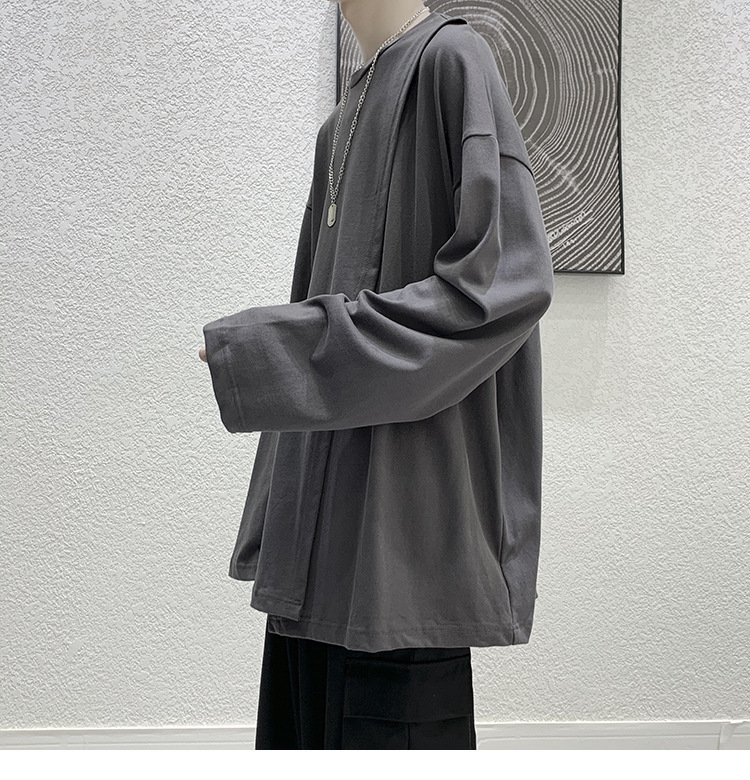 بلوزة رجالية مفتوحة مفتوحة من الورك على الطراز الكوري