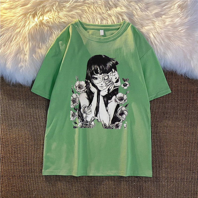 Title 6, T-shirt Gothic Cartoon Punk Japanese Top Fashion