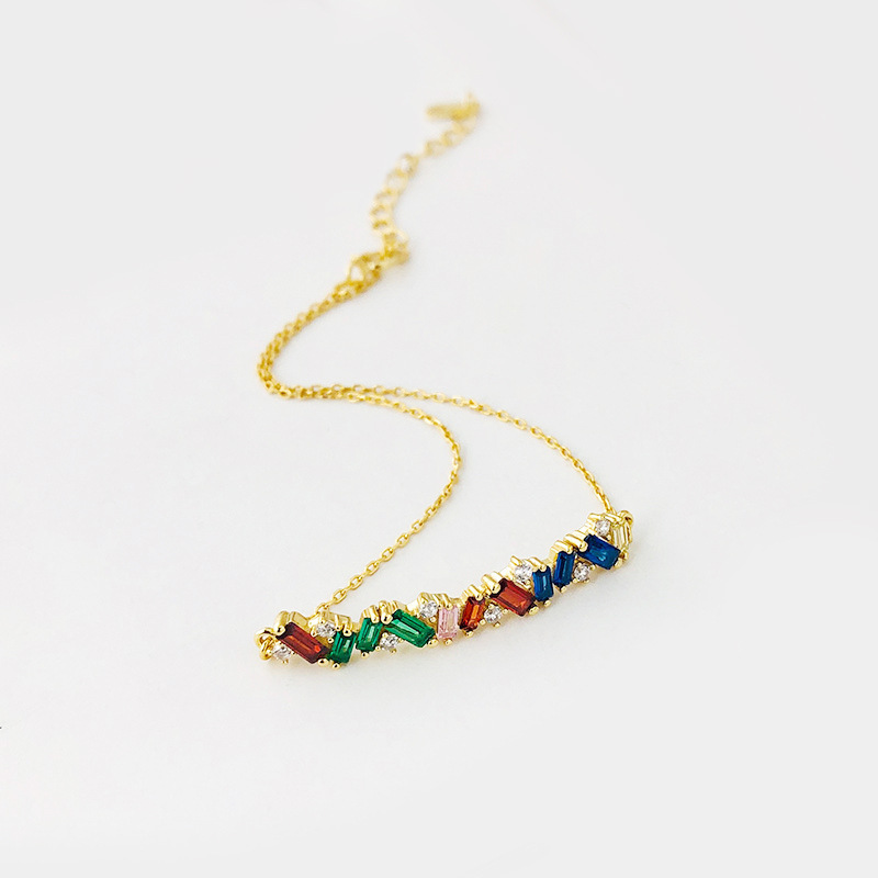 Sterling Silver Colored Stone Bracelet Female SmallWave