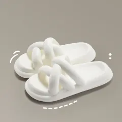 EVA Thick Sole Indoor Home Beach Sandals And Slippers - White - View 1
