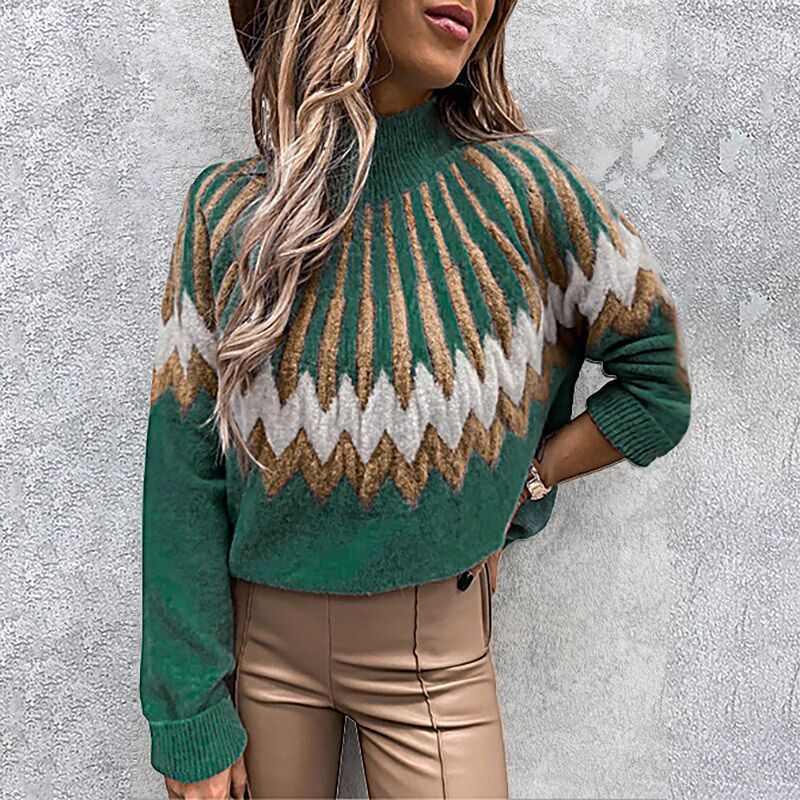 Title 5, Long Sleeve Loose Casual Knit Sweater