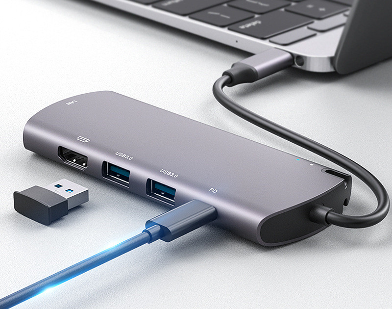 6 i 1 Type-C hub USB 3.0 M.2 Ngff HDD Enclosure bærbar - Miniatyr 3
