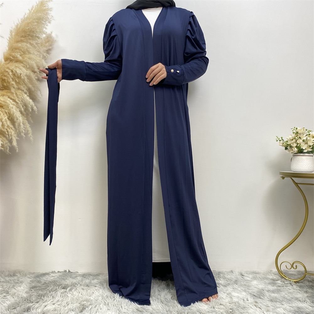 Women's Fashion Simple Solid Color Muslim Cardigan