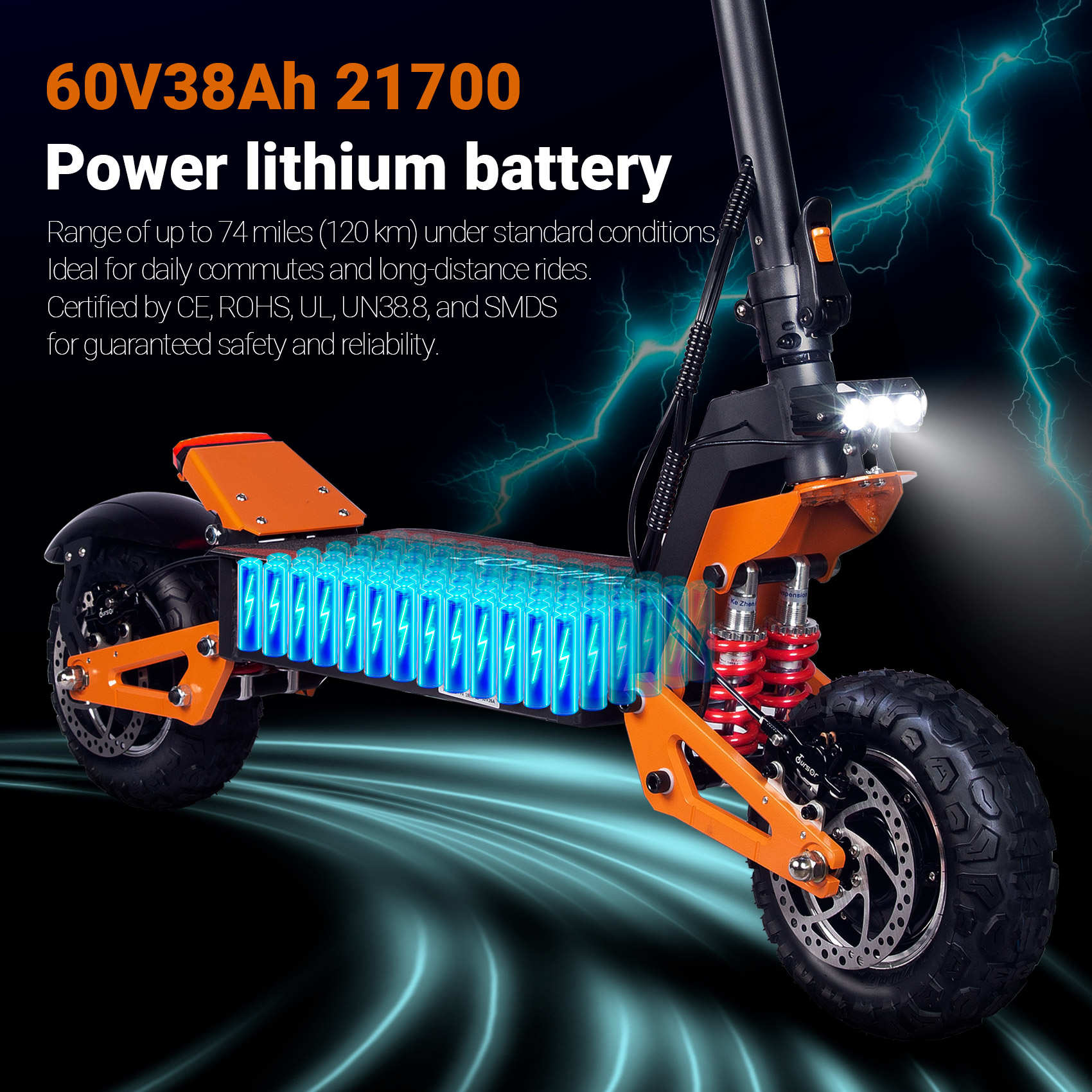 X5 Pro 3000W 60V 40Ah 11 Inches Off Road Eletric Scooter With NFC