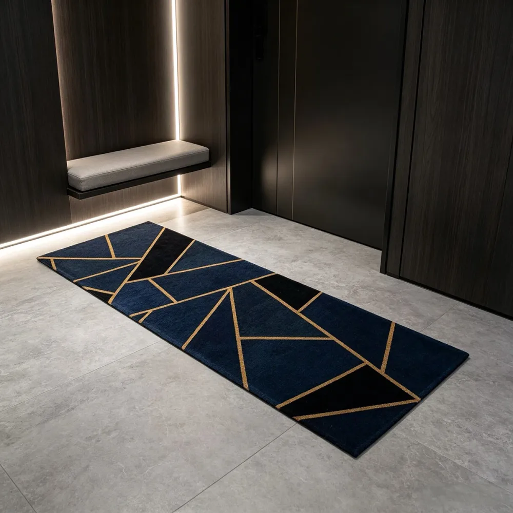 1pc Luxury Modern Geometric Style Runner Rug