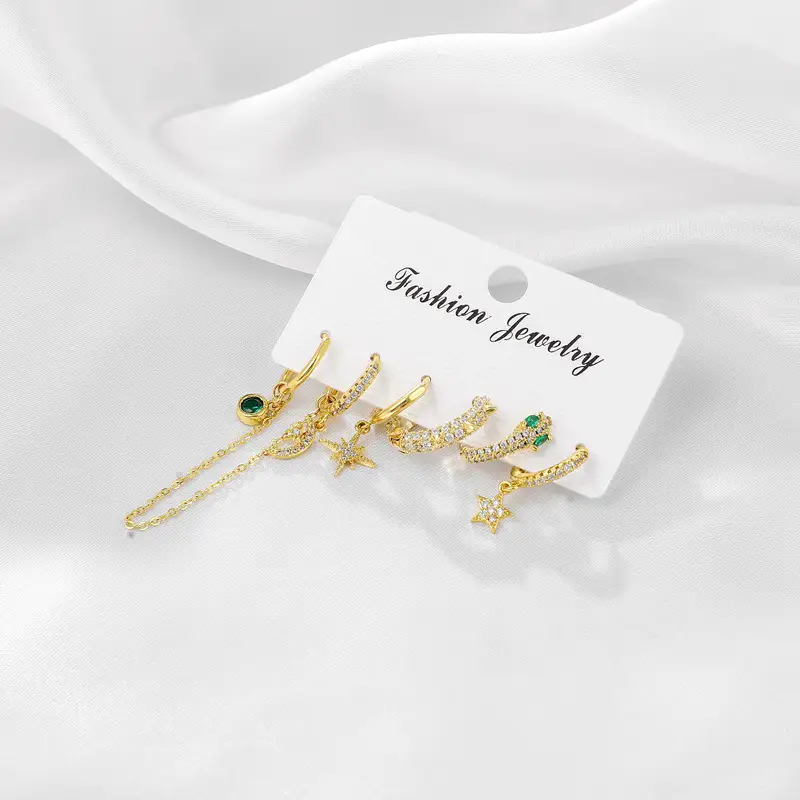Fashion Inlaid Snake Shaped Suit Ear Buckle