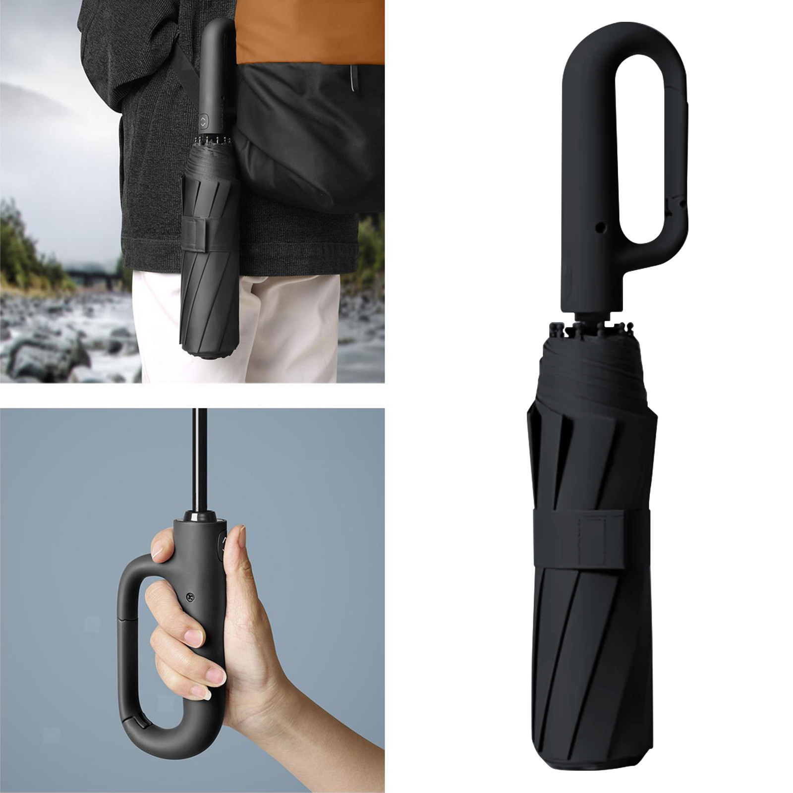 105cm 30 Ribs Windproof Umbrella Strong Reinforced Automatic Folding UK — image 3