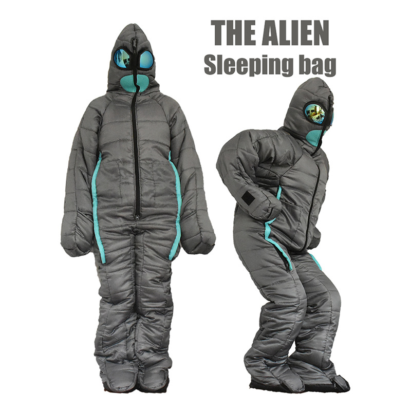 Alien Sleeping Bag Polyester Fiber Wearable Lazy Bag Comfortable Durable Sleeping Bag Funny Full Body Rest Bags Warm Hiking Tool