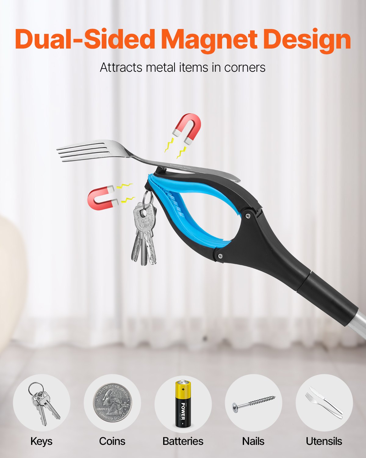 Grabber Reacher Tool, 2-Pack Foldable Reacher Grabber Pickup Tool With 360 Rotating Jaw & Magnets… image 3